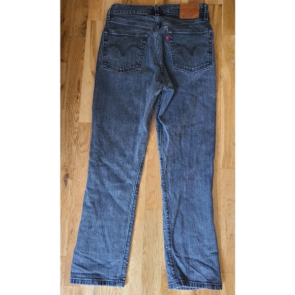 Levi's 501 Gray Studded Premium Denim Cropped Leg Jean Straight Leg Grunge Sz 25 - Picture 8 of 11